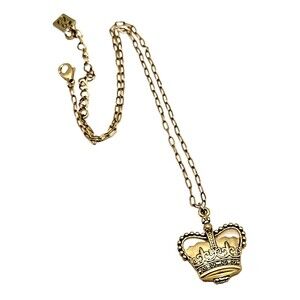 Vintage Maximal Art John Wind Crown Locket Necklace Gold Tone Signed 16"-18"